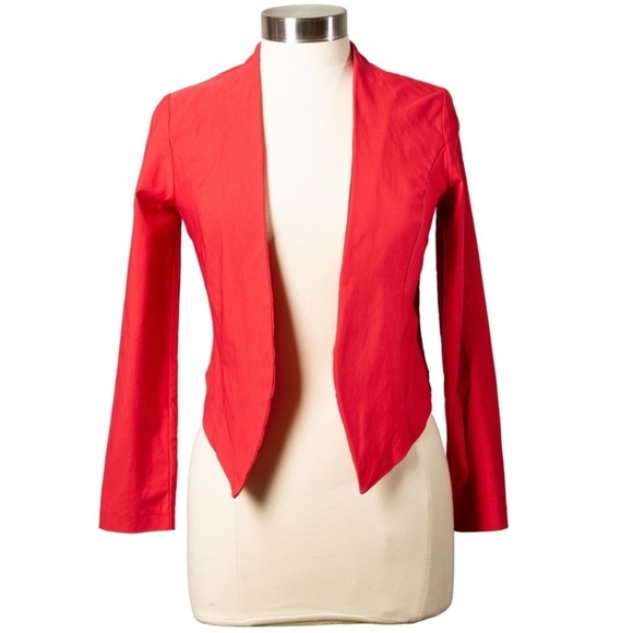 Wearever Size Large Red Cropped Jacket Y2K Party Quirky Artsy Cocktail Cosplay - Picture 2 of 11